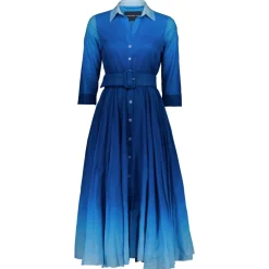 Abito Camicia Blu Ombre Manica 3/4