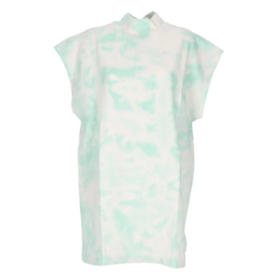 Abito in Jersey con Stampa Tie-Dye e Swoosh