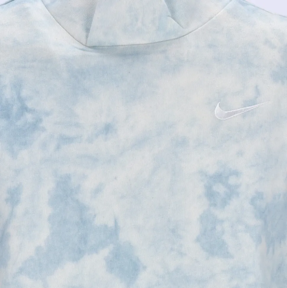 Abito in Jersey con Tintura a Nodo Blu