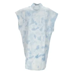 Abito in Jersey con Tintura a Nodo Blu