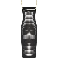 Abito in Maglia con Zebra Jacquard