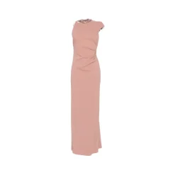 Abito Lungo con Cut-Out e Drappeggio