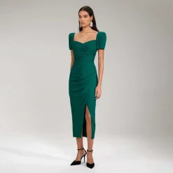 Abito Midi Iris Verde Scuro