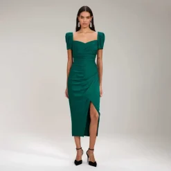 Abito Midi Iris Verde Scuro
