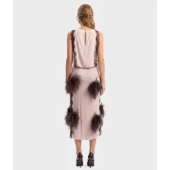 Abito Midi Romina Con Piume