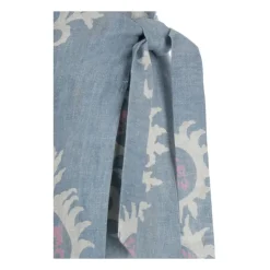 Adjustable Knot-Waist Long Linen Skirt