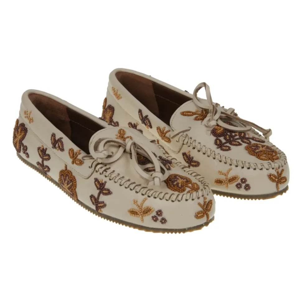 Arianna Flower Bead Embroidery Loafers