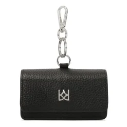 Astuccio per chiavi nero in pelle