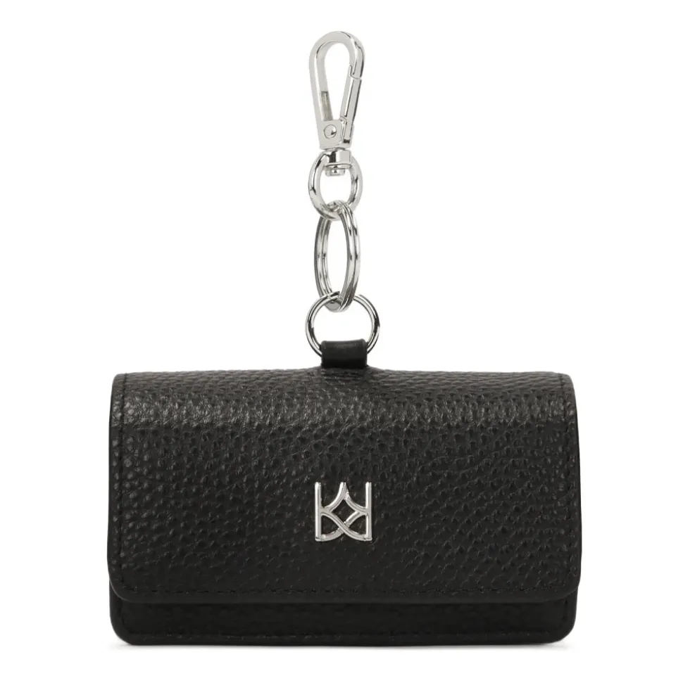 Astuccio per chiavi nero in pelle