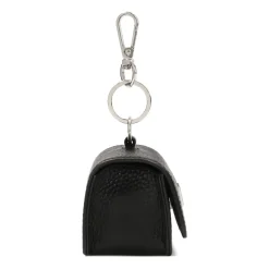 Astuccio per chiavi nero in pelle