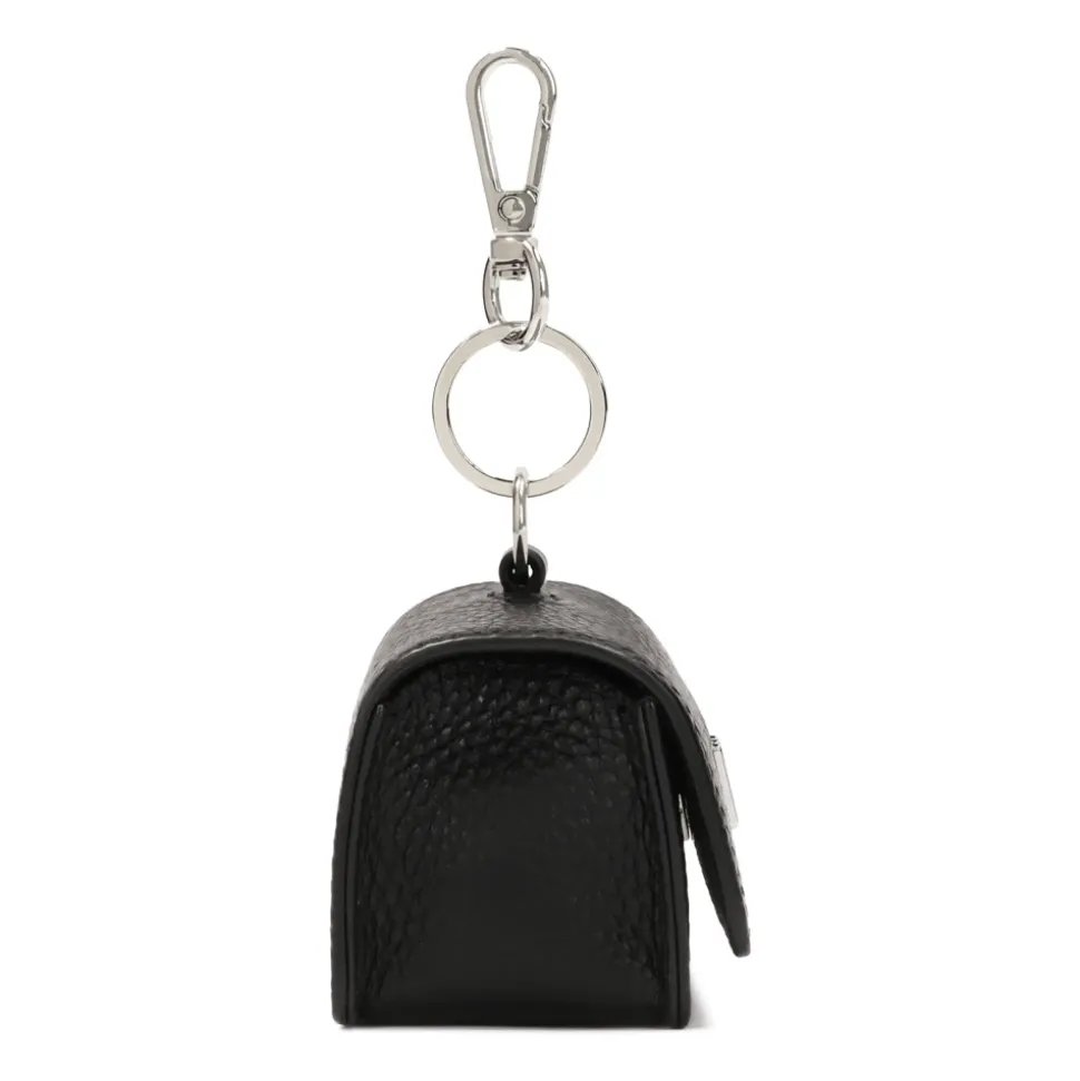 Astuccio per chiavi nero in pelle