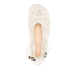 Ballerine con cinturino alla caviglia in pelle bianca