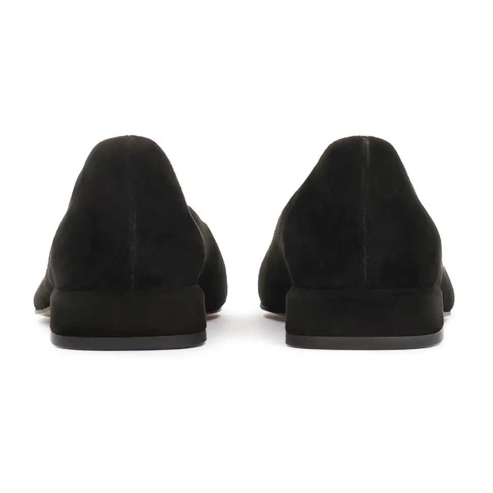 Ballerine in camoscio con tacchi piatti