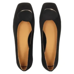 Ballerine in camoscio con tacchi piatti