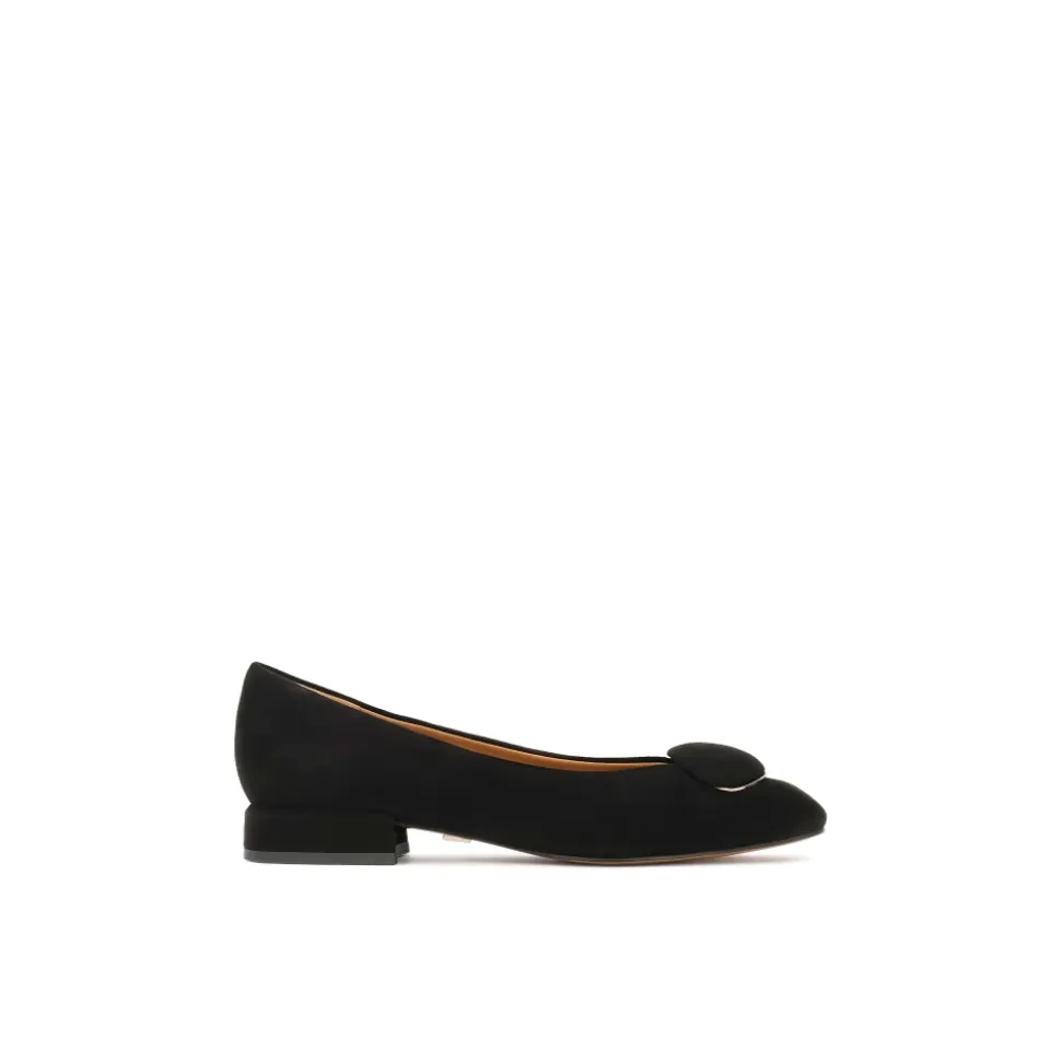 Ballerine in camoscio con tacchi piatti