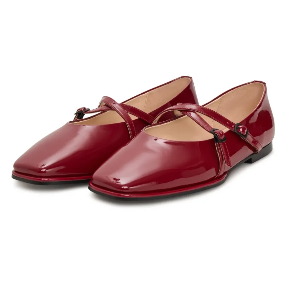 Ballerine in Pelle Albina - Rosse