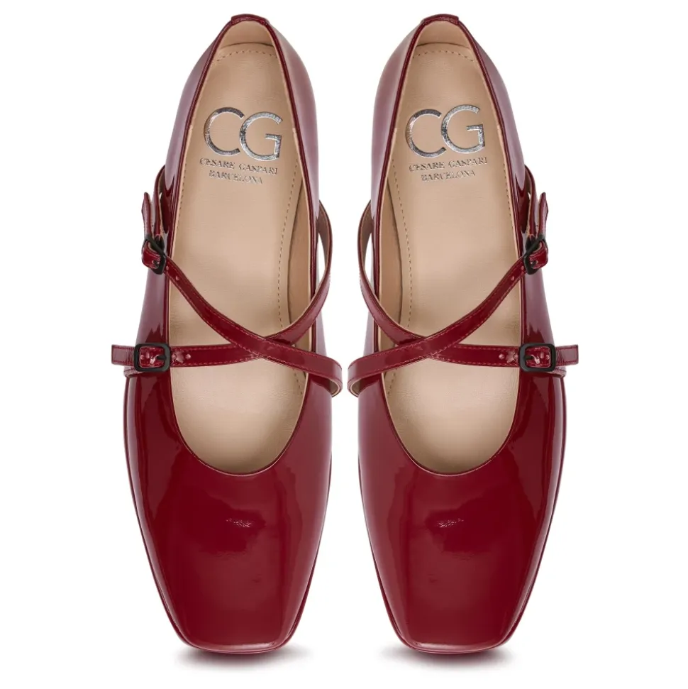 Ballerine in Pelle Albina - Rosse
