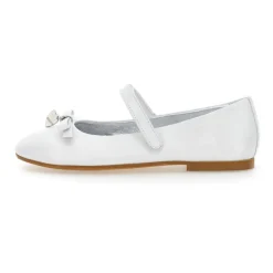 Ballerine in pelle bianca con cinturino alla caviglia