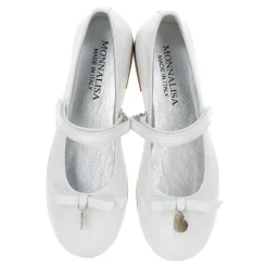 Ballerine in pelle bianca con cinturino alla caviglia