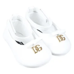 Ballerine in pelle bianca con fiocco