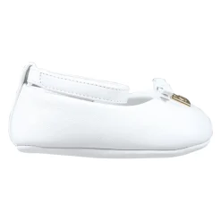 Ballerine in pelle bianca con fiocco