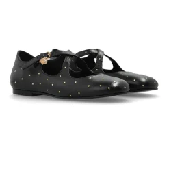 Ballerine in pelle con applicazioni