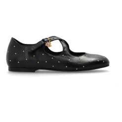 Ballerine in pelle con applicazioni