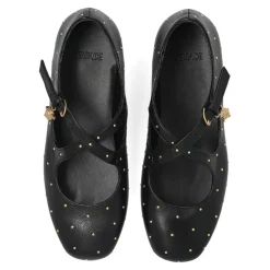 Ballerine in pelle con applicazioni