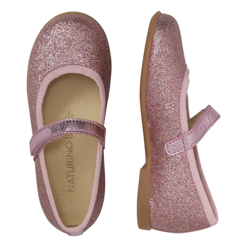Ballerine in pelle con glitter ELANA