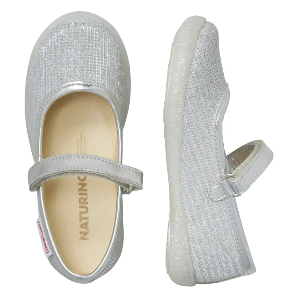 Ballerine in pelle e tessuto laminato PAVIA