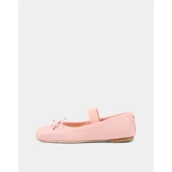 Ballerine in pelle nappa con dettaglio in gros-grain
