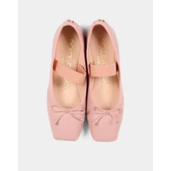 Ballerine in pelle nappa con dettaglio in gros-grain
