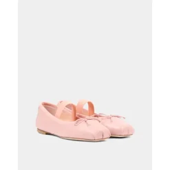 Ballerine in pelle nappa con dettaglio in gros-grain