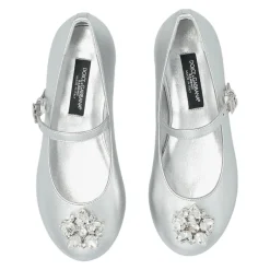 Ballerine in pelle nappa con spilla