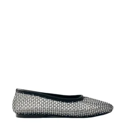 Ballerine in tessuto con brillantini neri