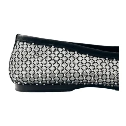 Ballerine in tessuto con brillantini neri
