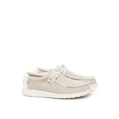 Ballerine Piatte in Tela Beige