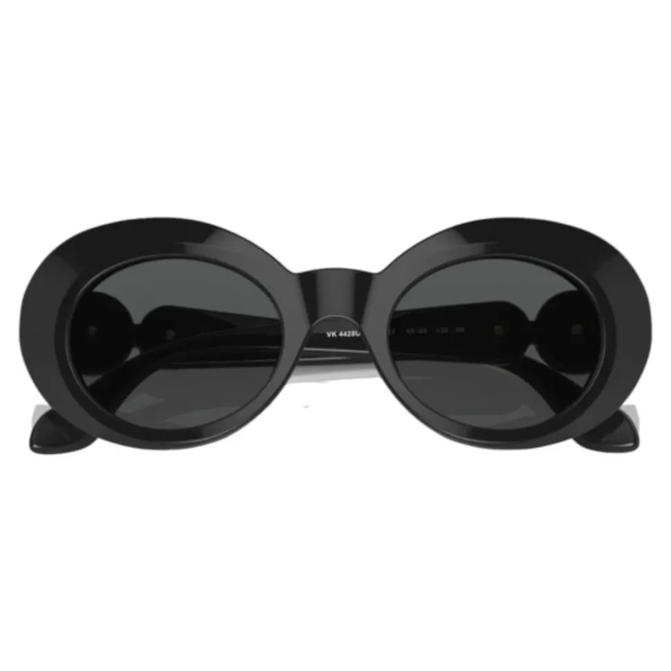 Bambina Occhiali Sole Ovale Nero Lucido