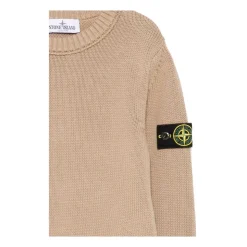 Bambini Maglione Beige Collo a Barca