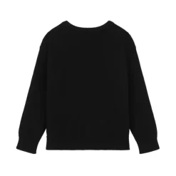Bambini Maglione Collo a Giro in Nero