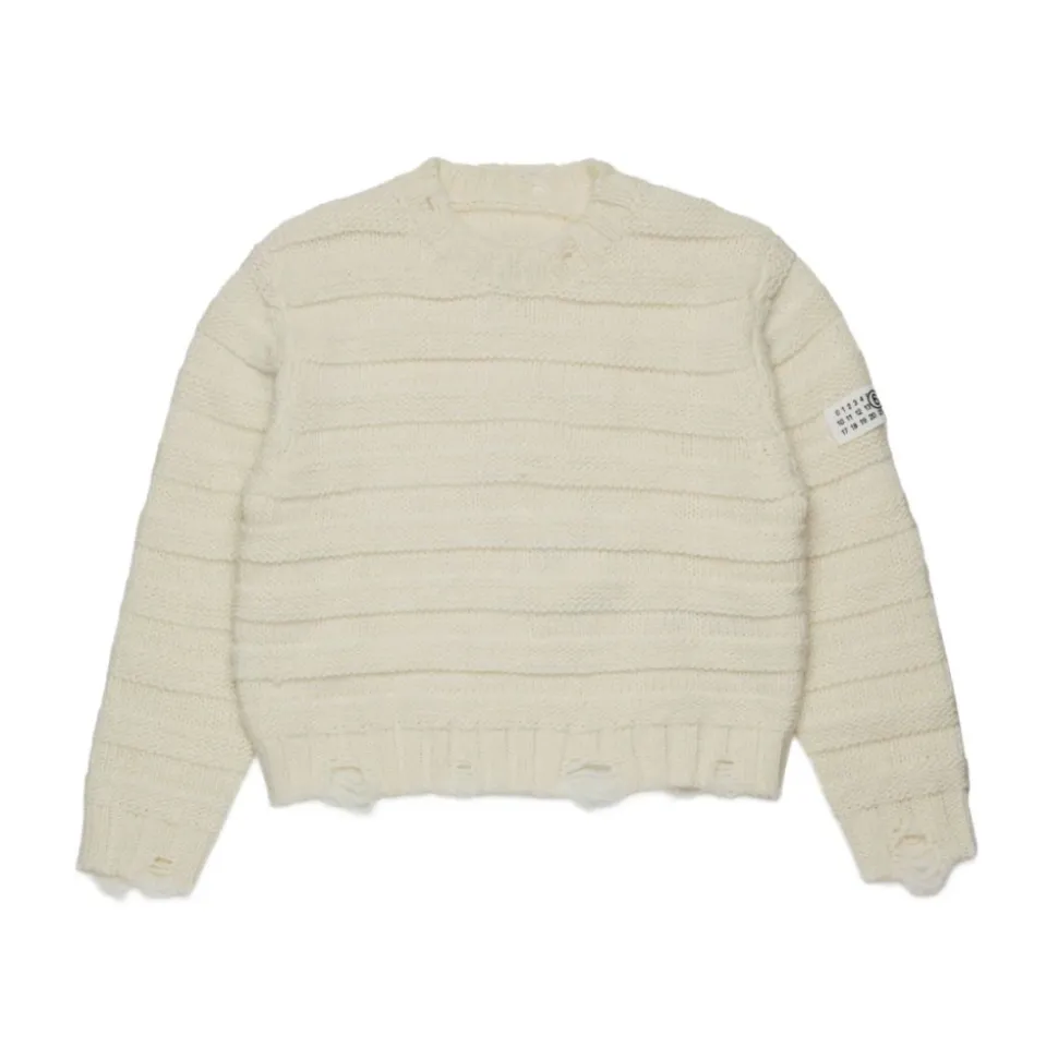 Bambini Maglione con Logo Beige