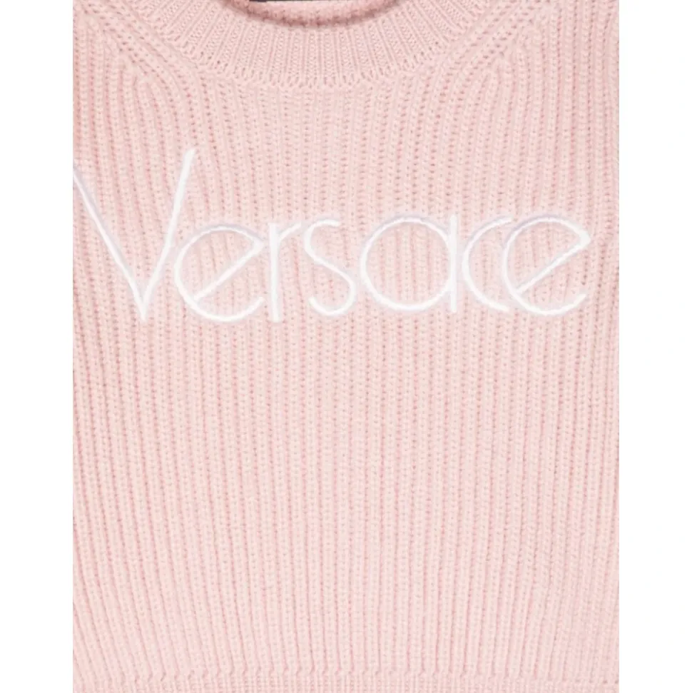 Bambini Maglione Maglia 80s Rosa Polveroso