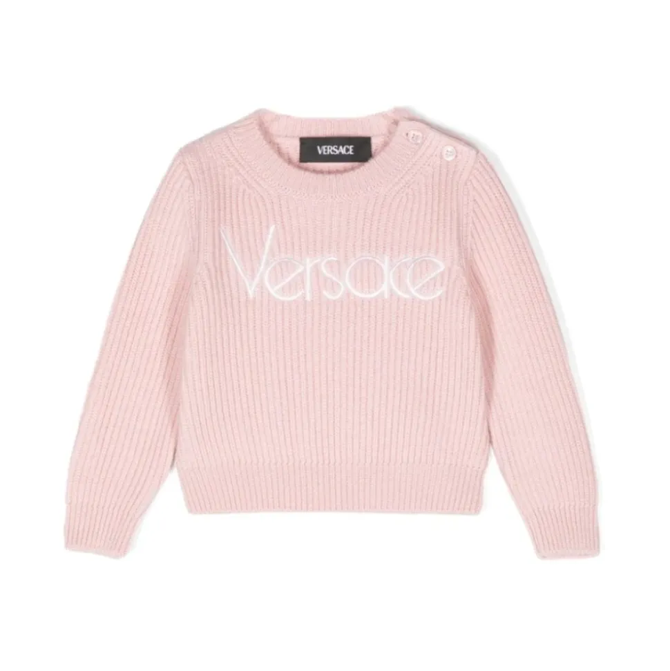 Bambini Maglione Maglia 80s Rosa Polveroso