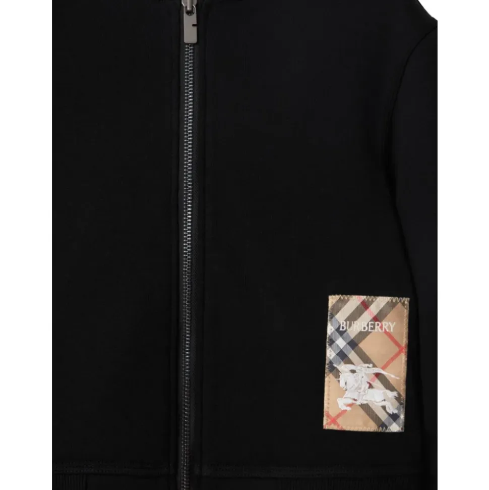 Bambini Maglione Nero con Patch a Quadri