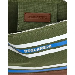 Beauty Case D2 College a Righe in Tela di Cotone