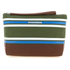 Beauty Case D2 College a Righe in Tela di Cotone