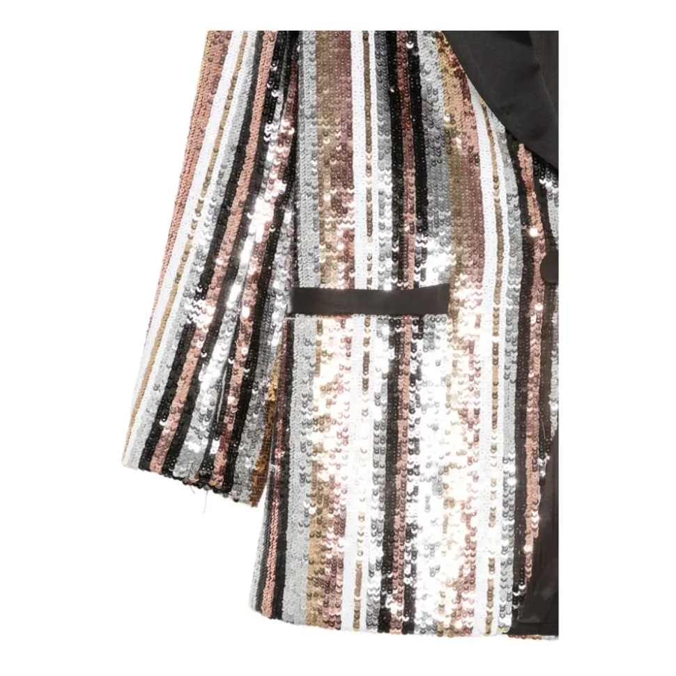 Blazer con paillettes a righe