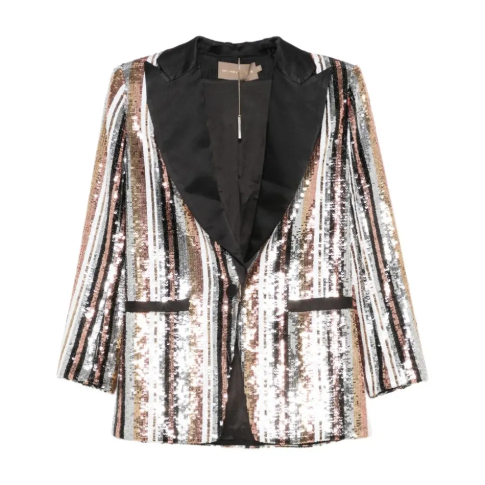 Blazer con paillettes a righe