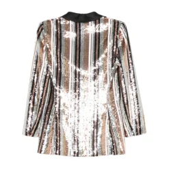 Blazer con paillettes a righe