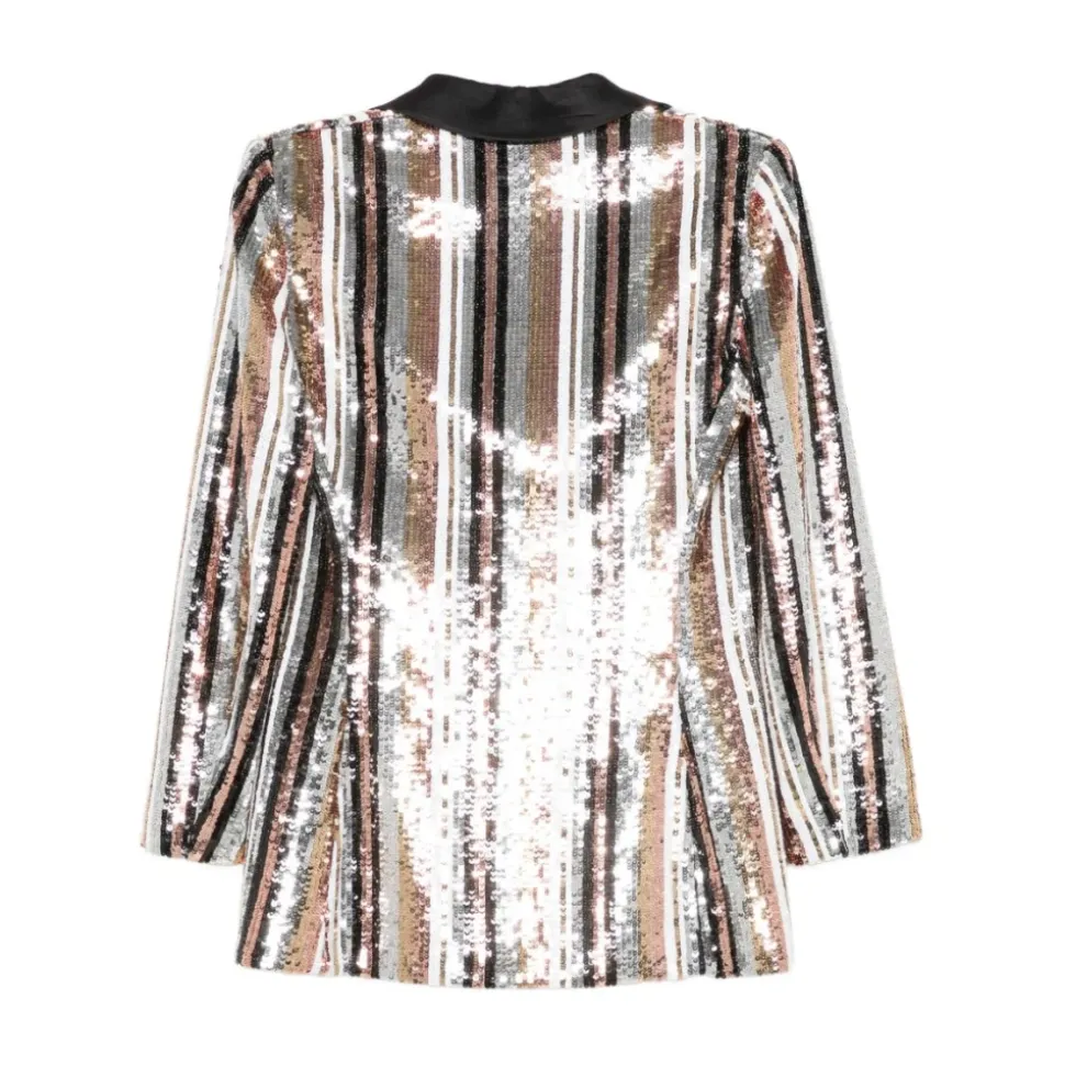 Blazer con paillettes a righe
